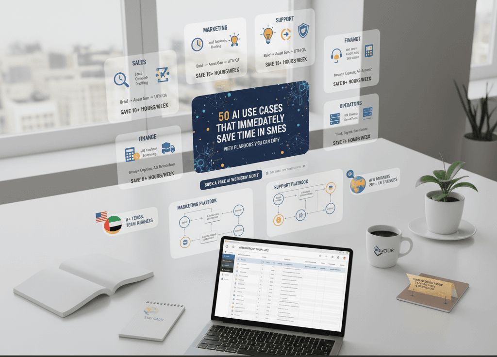 50 AI Use Cases That Immediately Save Time in SMEs (With Playbooks You Can Copy)
